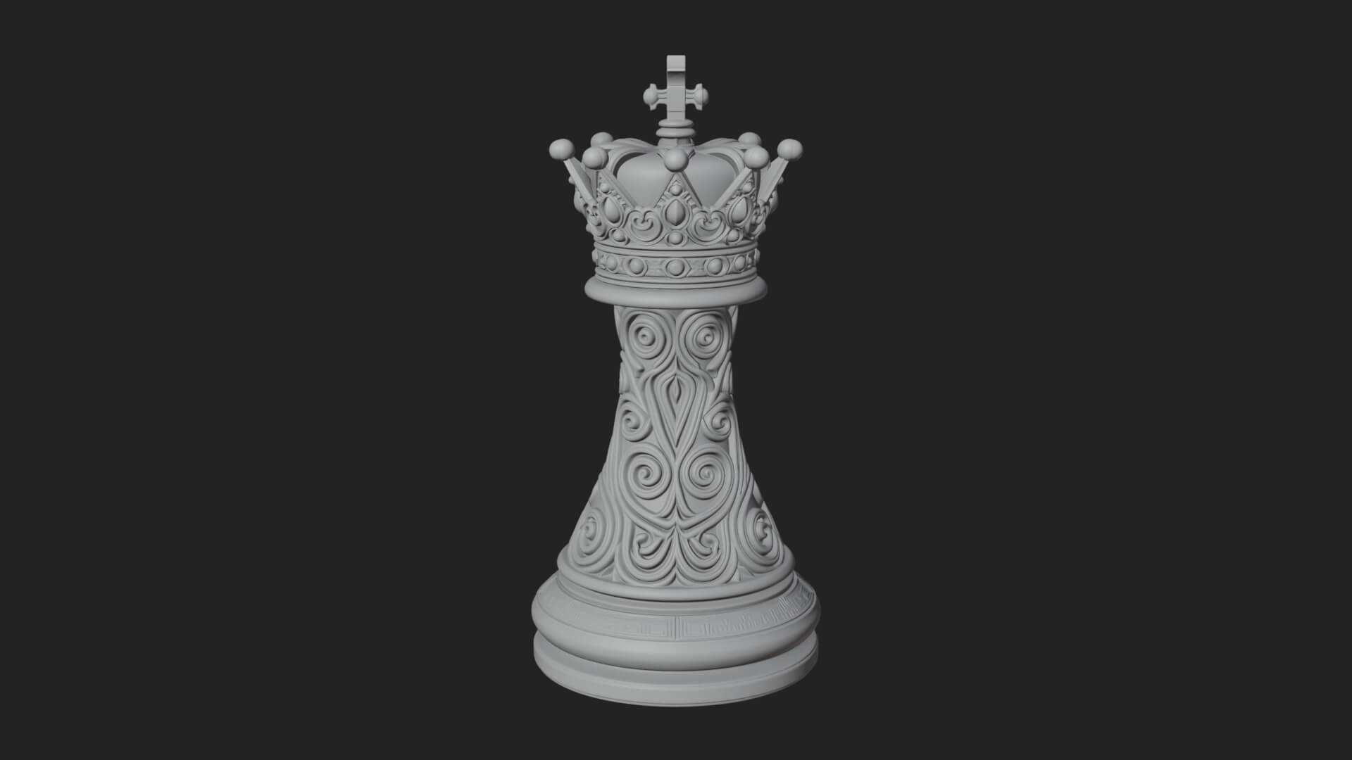 Ornate Chess Piece Statue Design 119 3D Print Model 3D Model