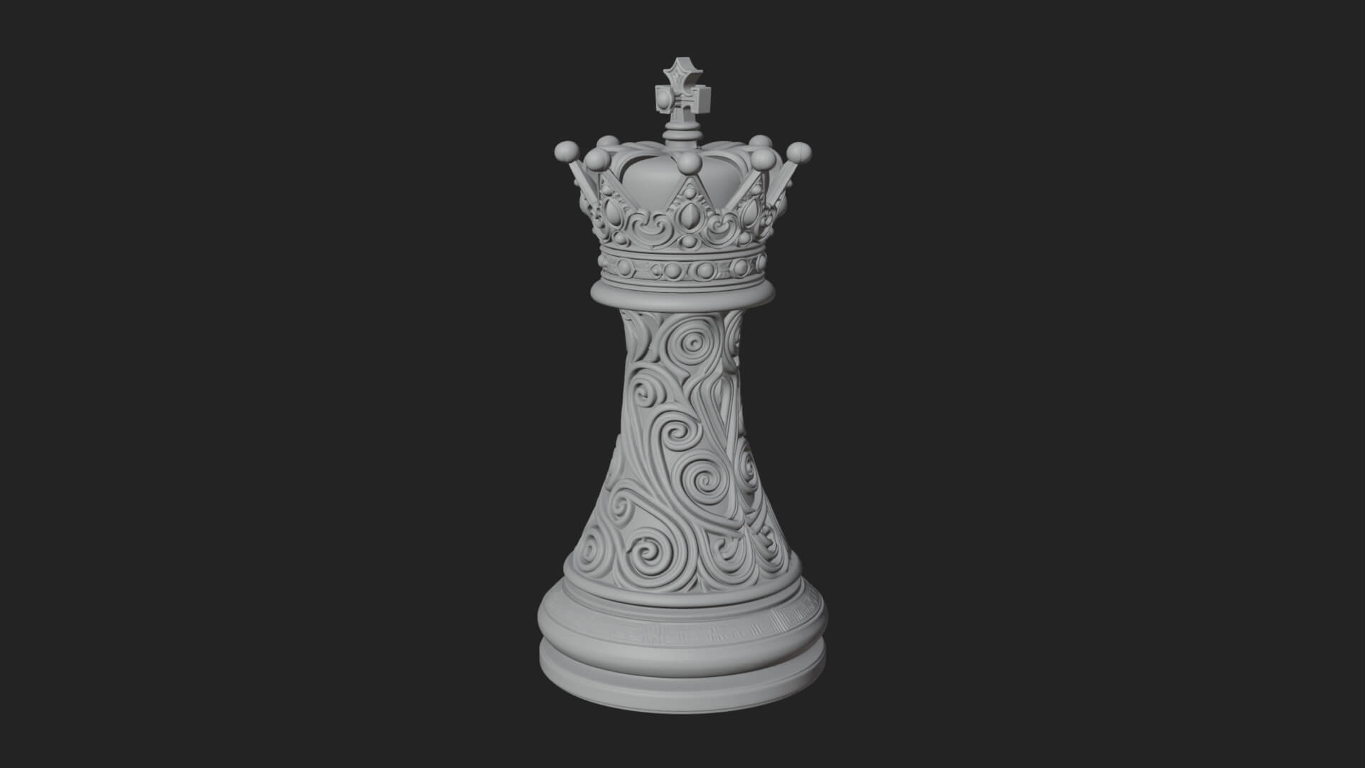 Ornate Chess Piece Statue Design 119 3D Print Model 3D Model