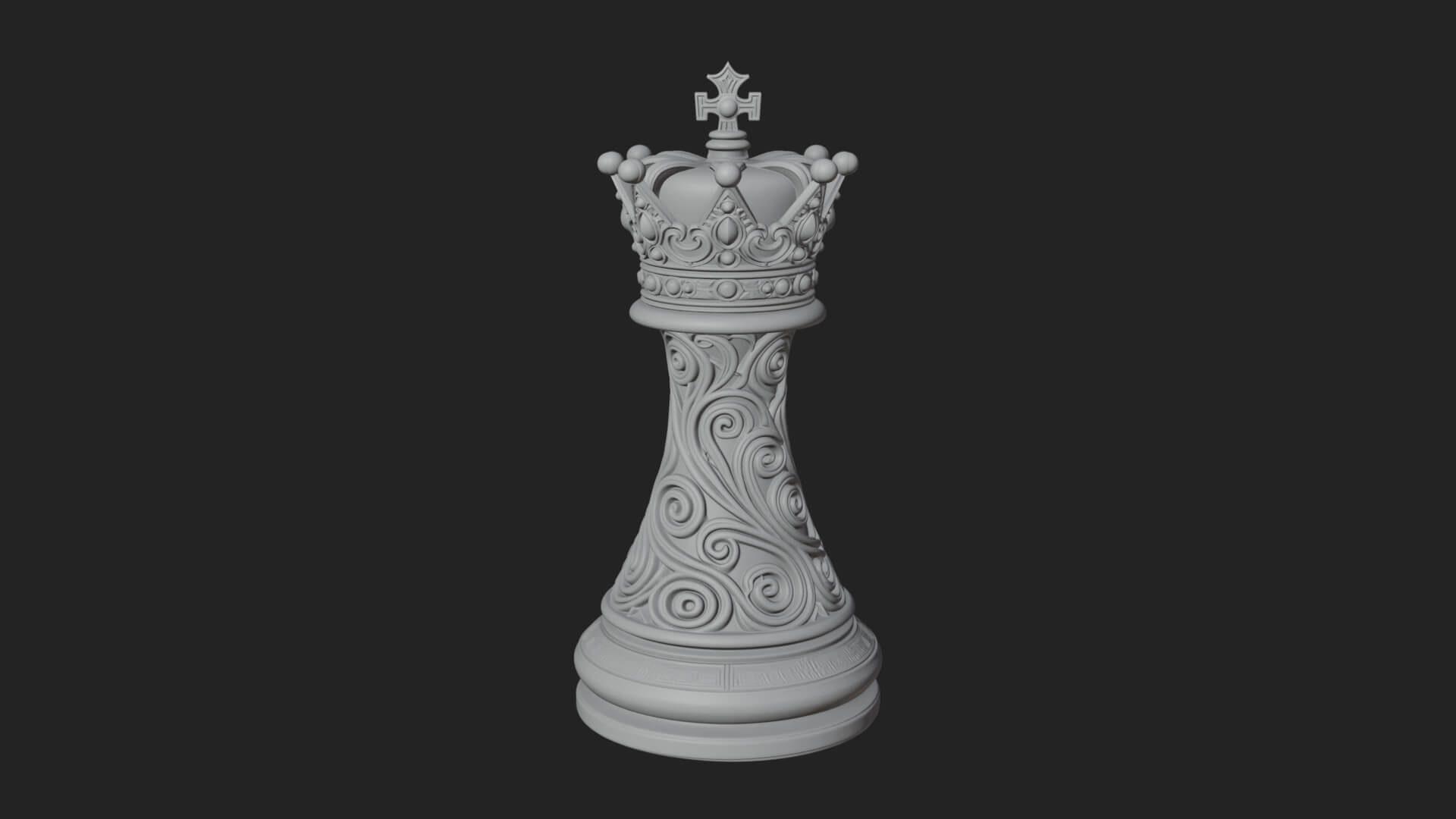 Ornate Chess Piece Statue Design 119 3D Print Model 3D Model