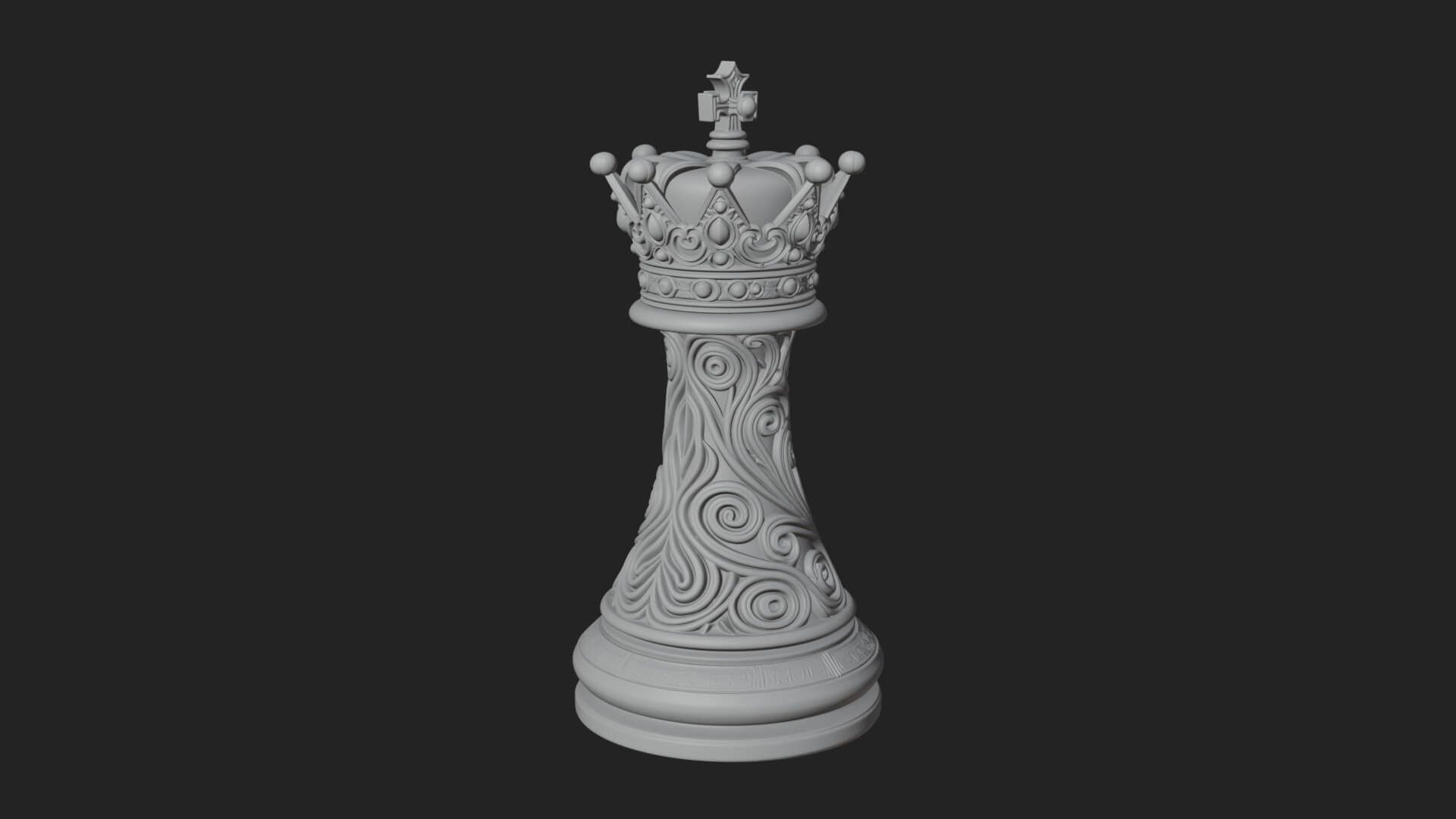 Ornate Chess Piece Statue Design 119 3D Print Model 3D Model