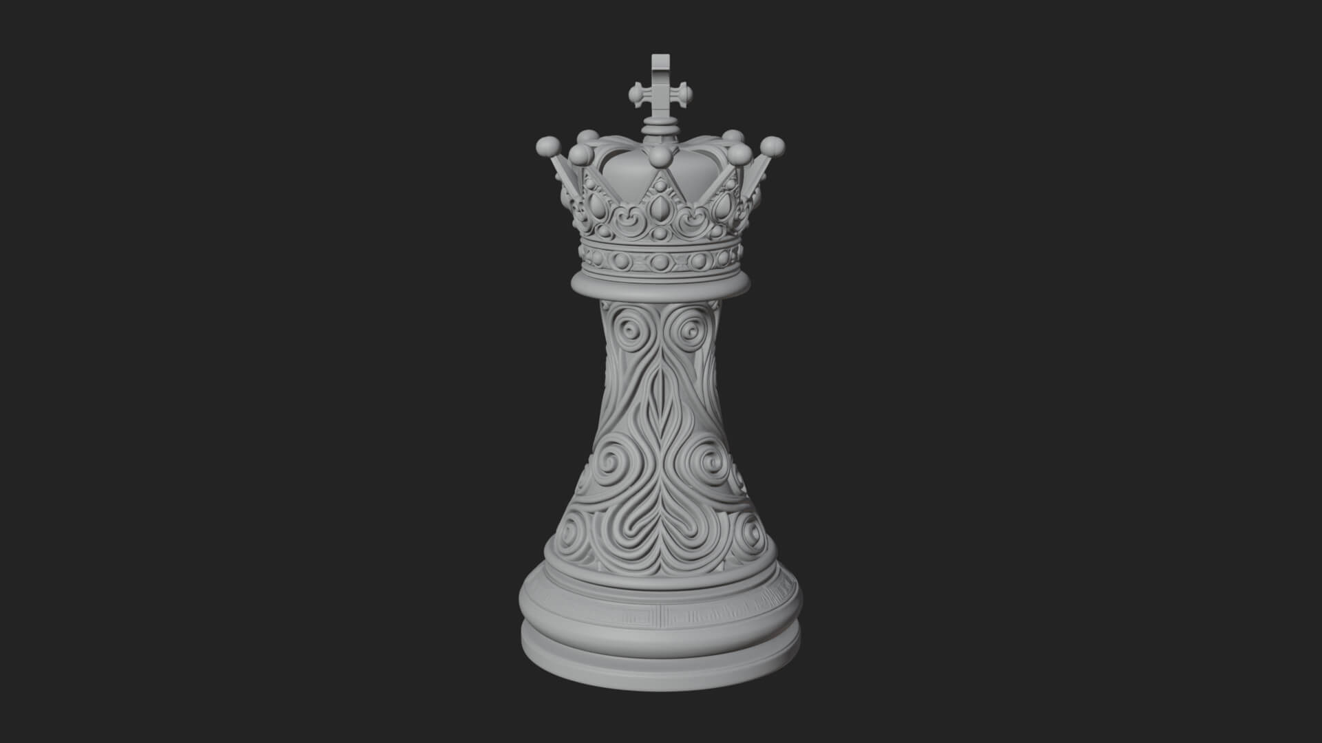 Ornate Chess Piece Statue Design 119 3D Print Model 3D Model