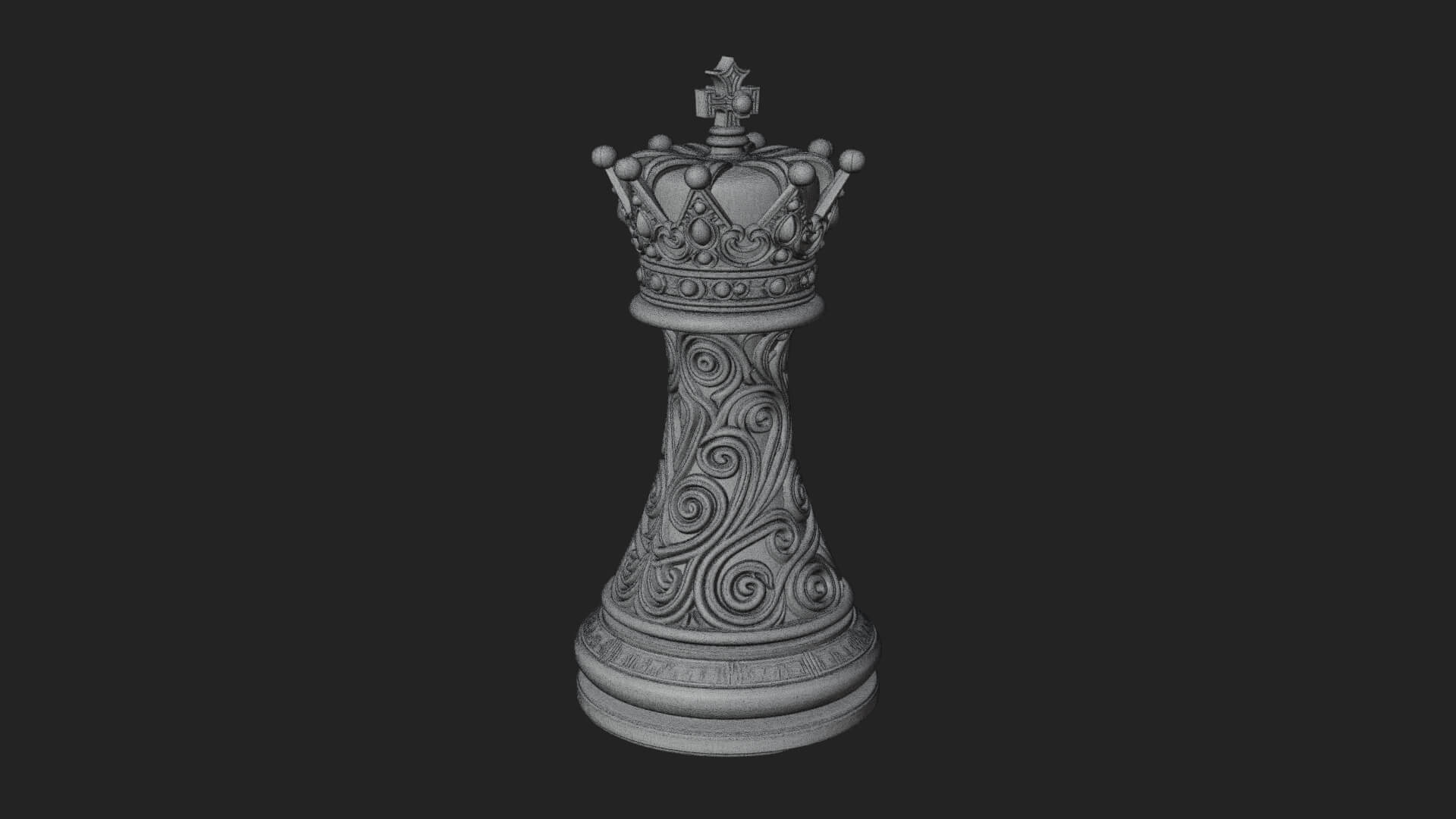 Ornate Chess Piece Statue Design 119 3D Print Model 3D Model