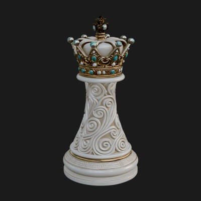 Ornate Chess Piece Statue Design 119 3D Print Model