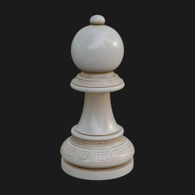 Ornate Chess Piece Statue Design 12 3D Print Model