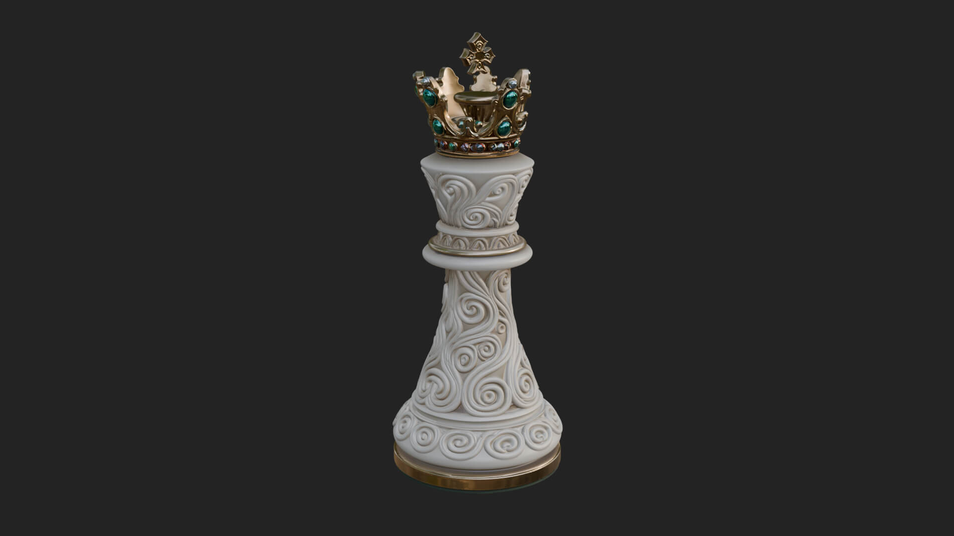 Ornate Chess Piece Statue Design 120 3D Print Model 3D Model
