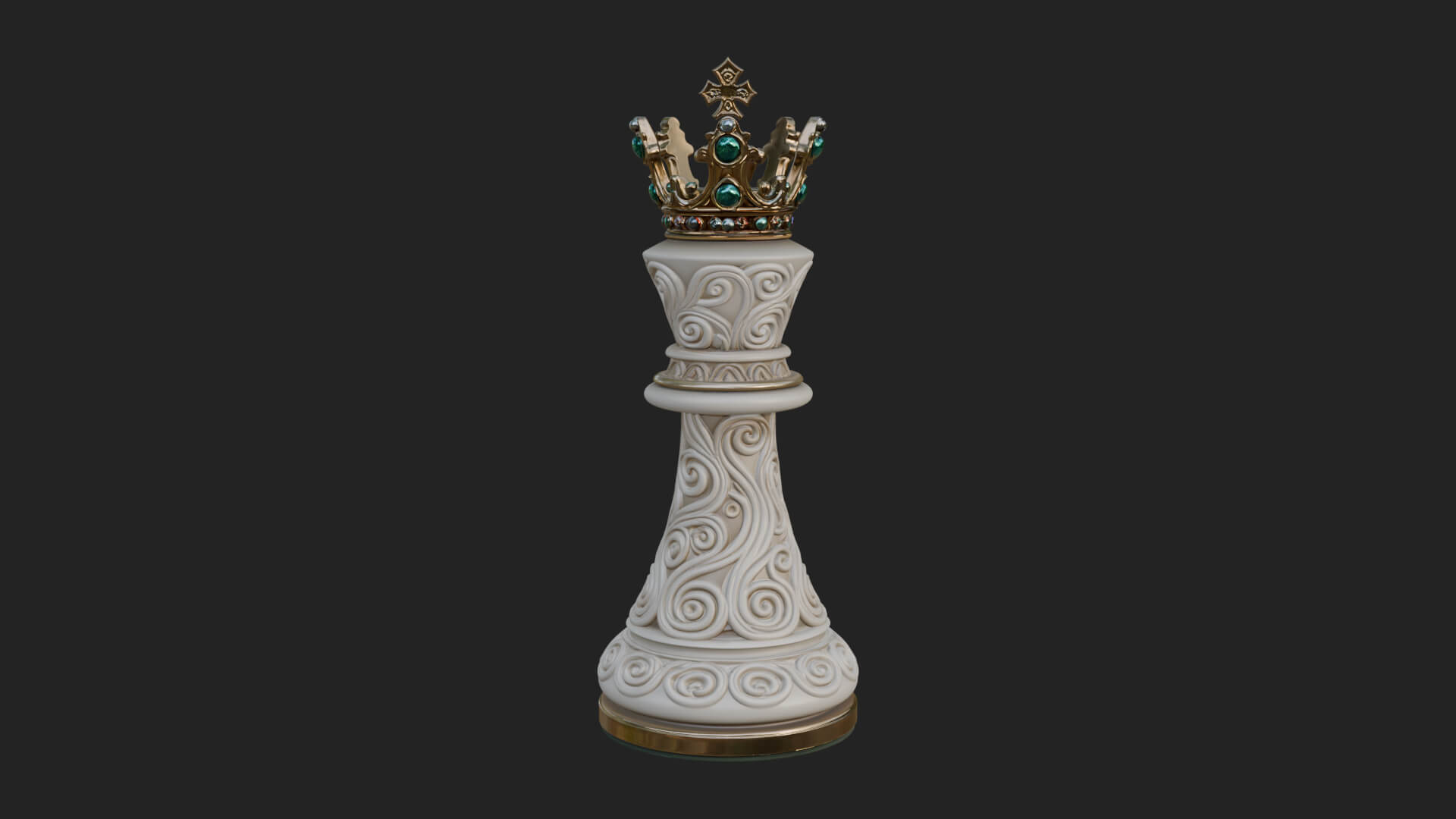 Ornate Chess Piece Statue Design 120 3D Print Model 3D Model