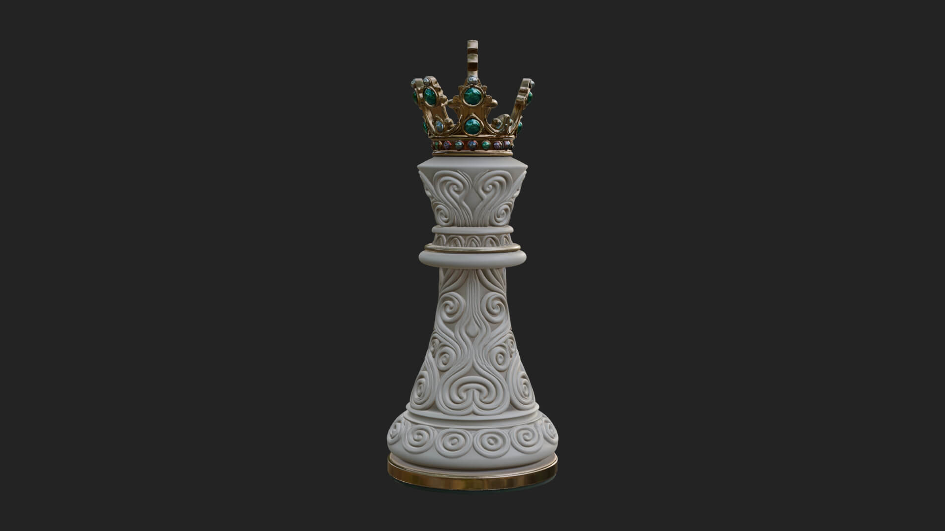 Ornate Chess Piece Statue Design 120 3D Print Model 3D Model