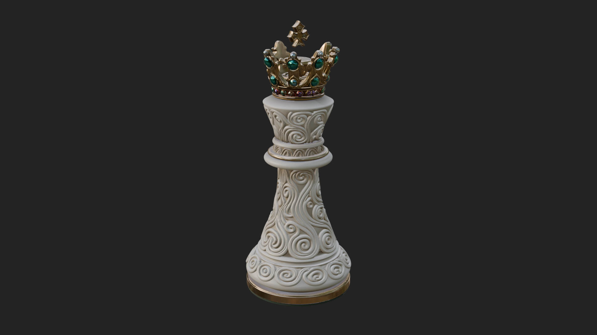 Ornate Chess Piece Statue Design 120 3D Print Model 3D Model