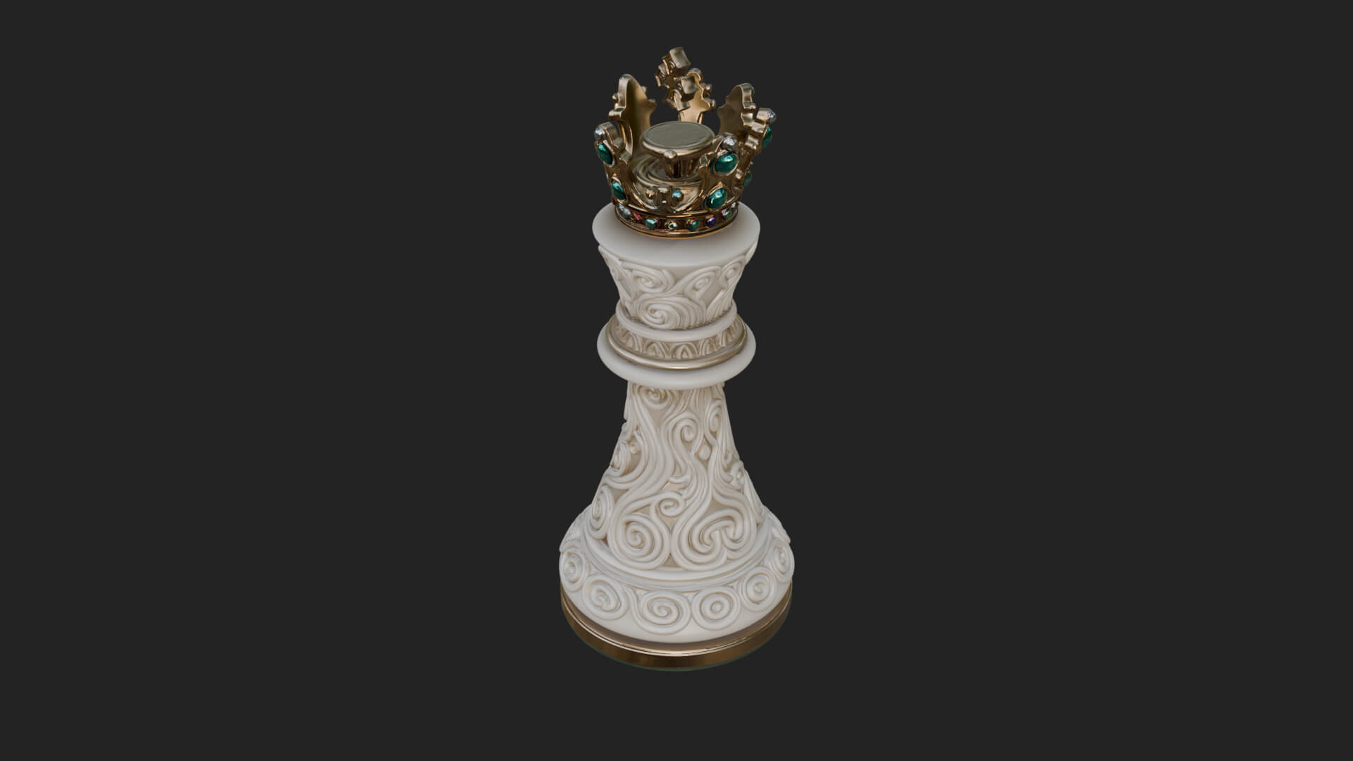 Ornate Chess Piece Statue Design 120 3D Print Model 3D Model