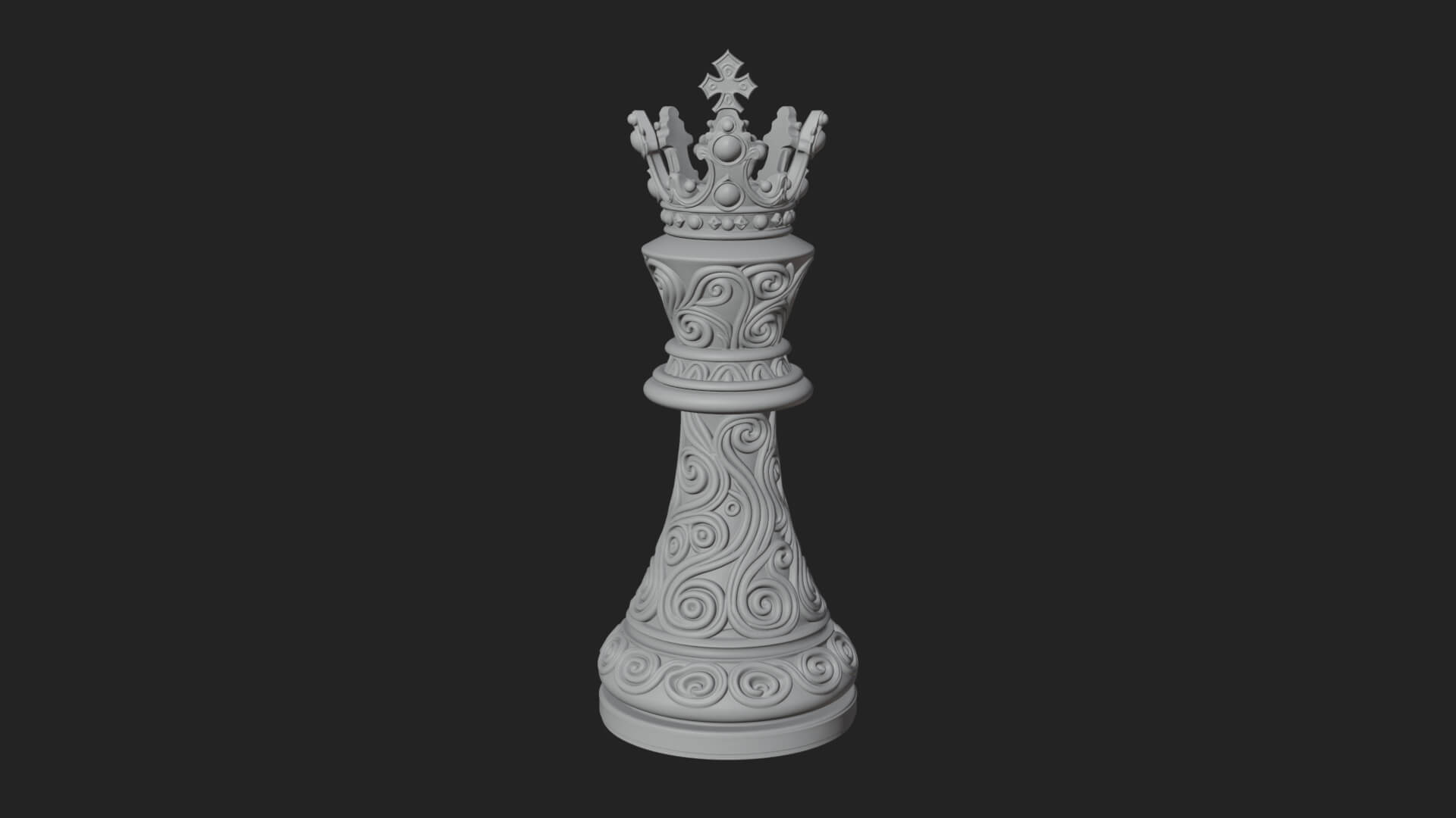 Ornate Chess Piece Statue Design 120 3D Print Model 3D Model