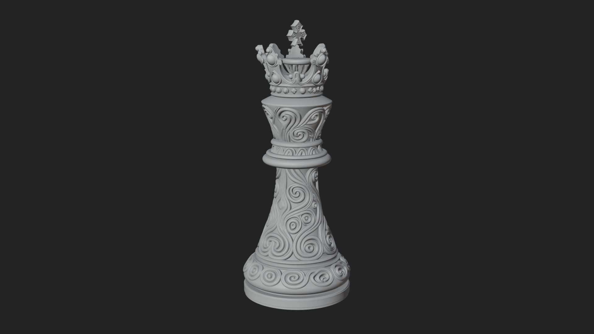 Ornate Chess Piece Statue Design 120 3D Print Model 3D Model