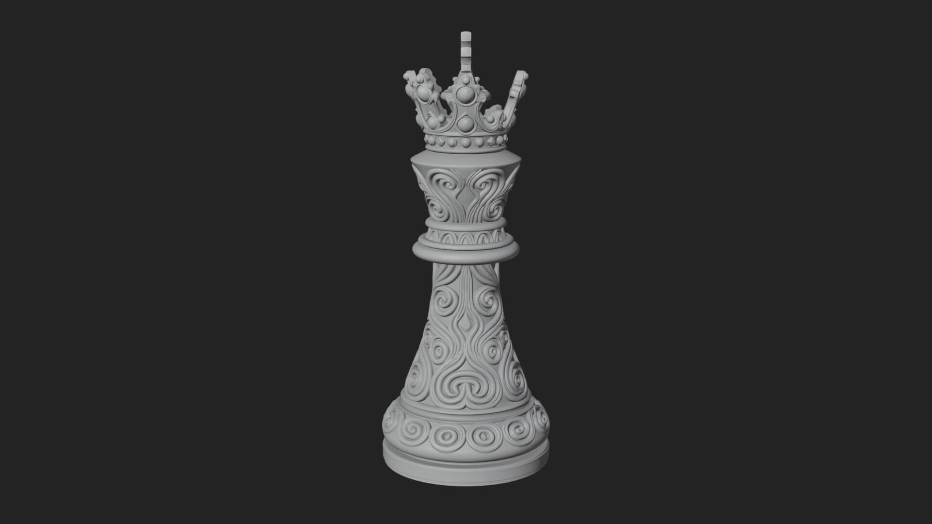 Ornate Chess Piece Statue Design 120 3D Print Model 3D Model