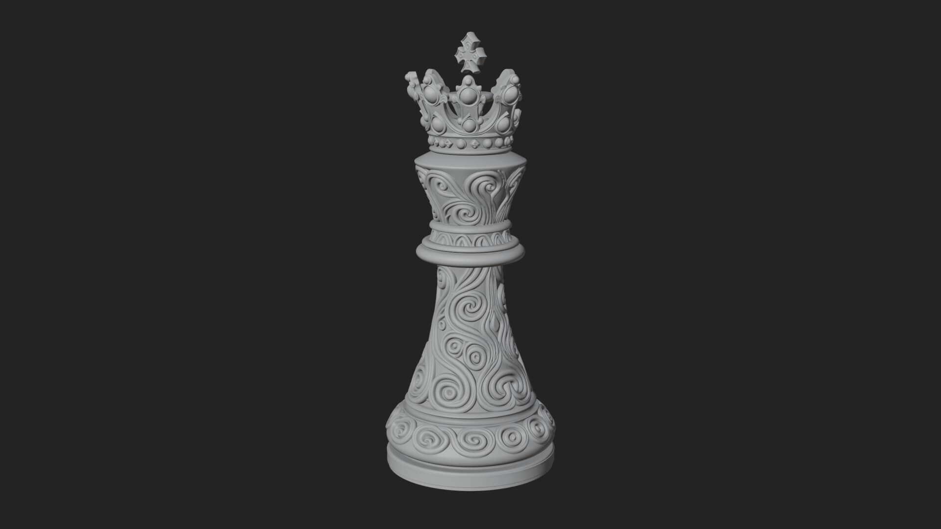 Ornate Chess Piece Statue Design 120 3D Print Model 3D Model