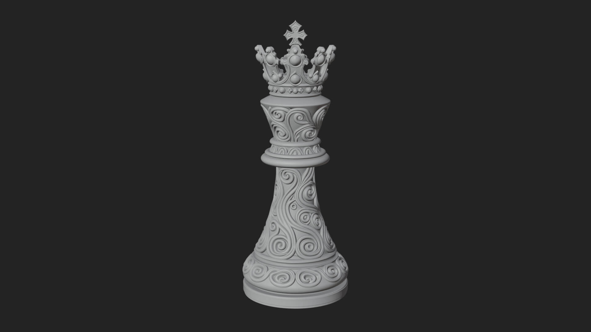 Ornate Chess Piece Statue Design 120 3D Print Model 3D Model