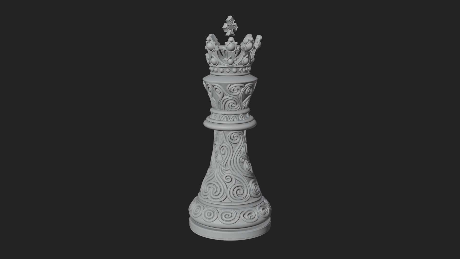 Ornate Chess Piece Statue Design 120 3D Print Model 3D Model