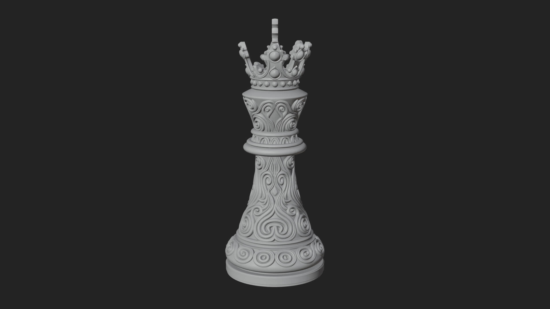 Ornate Chess Piece Statue Design 120 3D Print Model 3D Model
