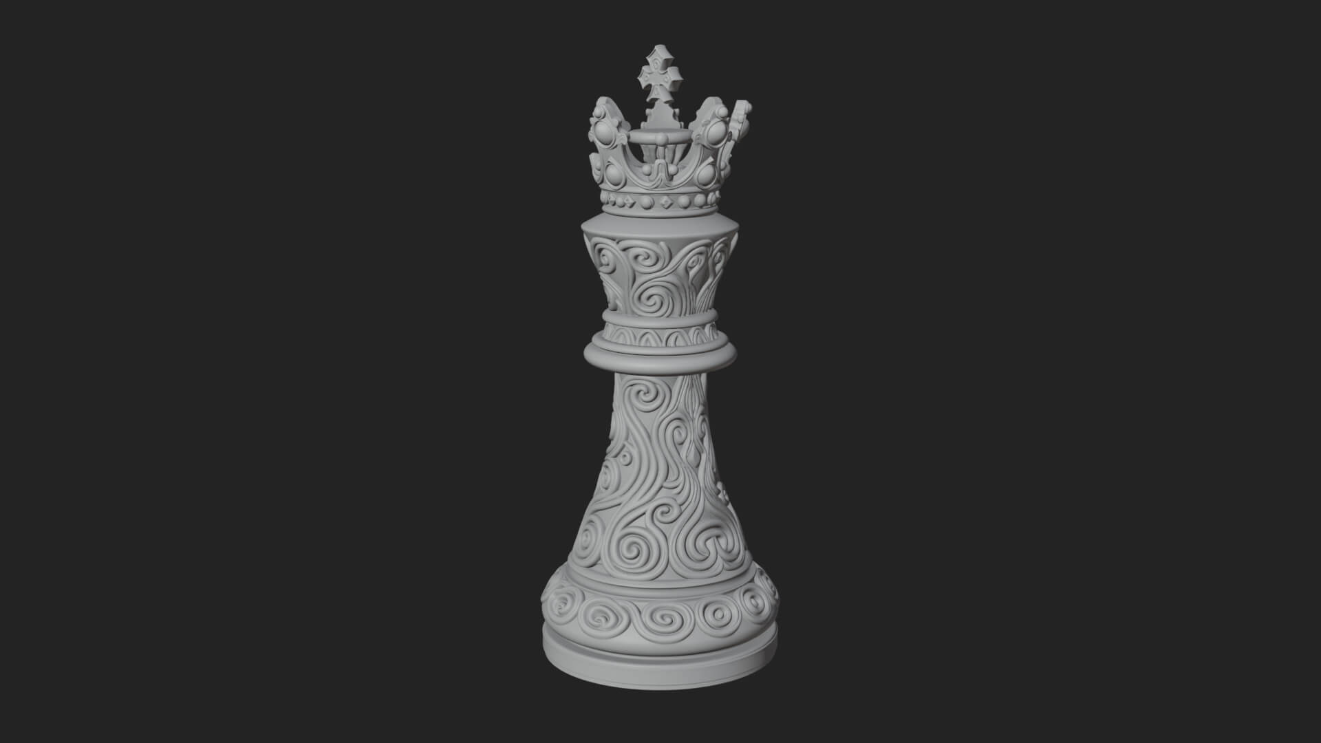 Ornate Chess Piece Statue Design 120 3D Print Model 3D Model