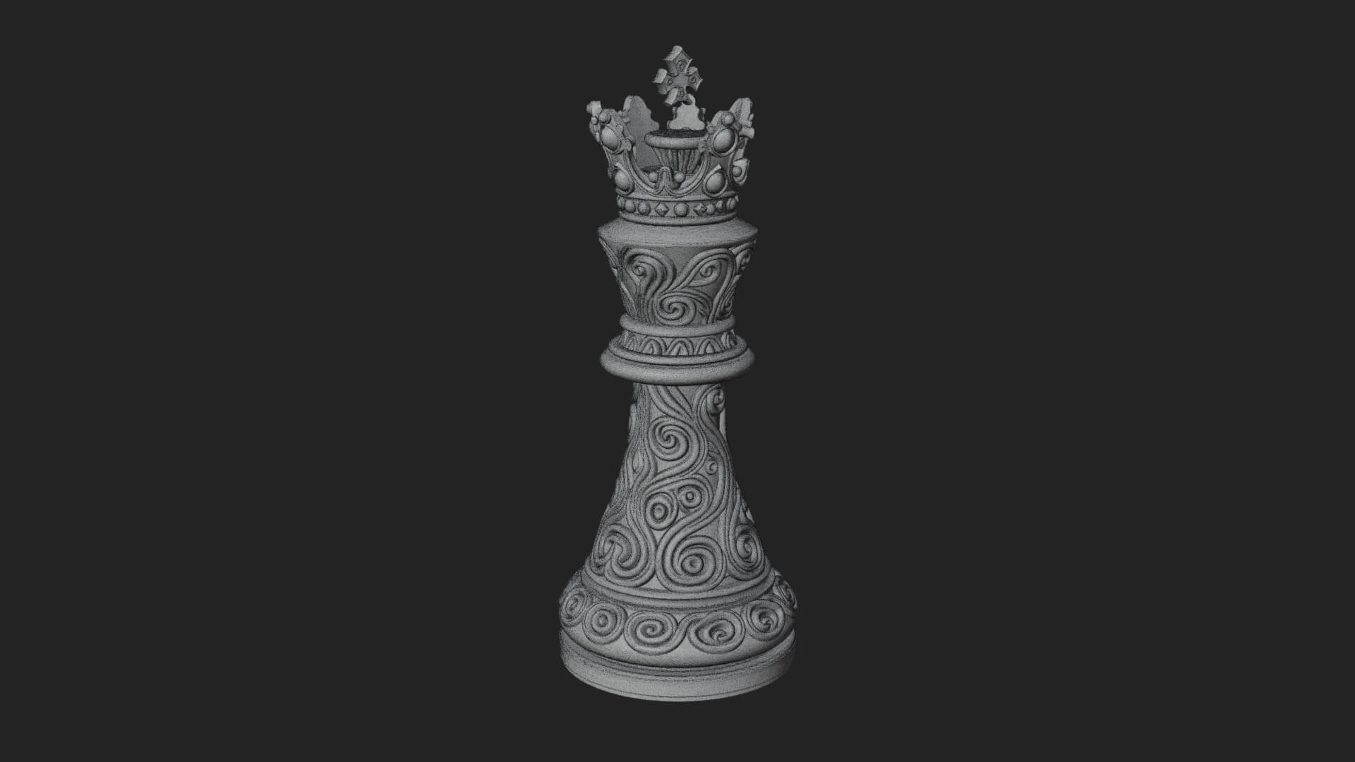 Ornate Chess Piece Statue Design 120 3D Print Model 3D Model
