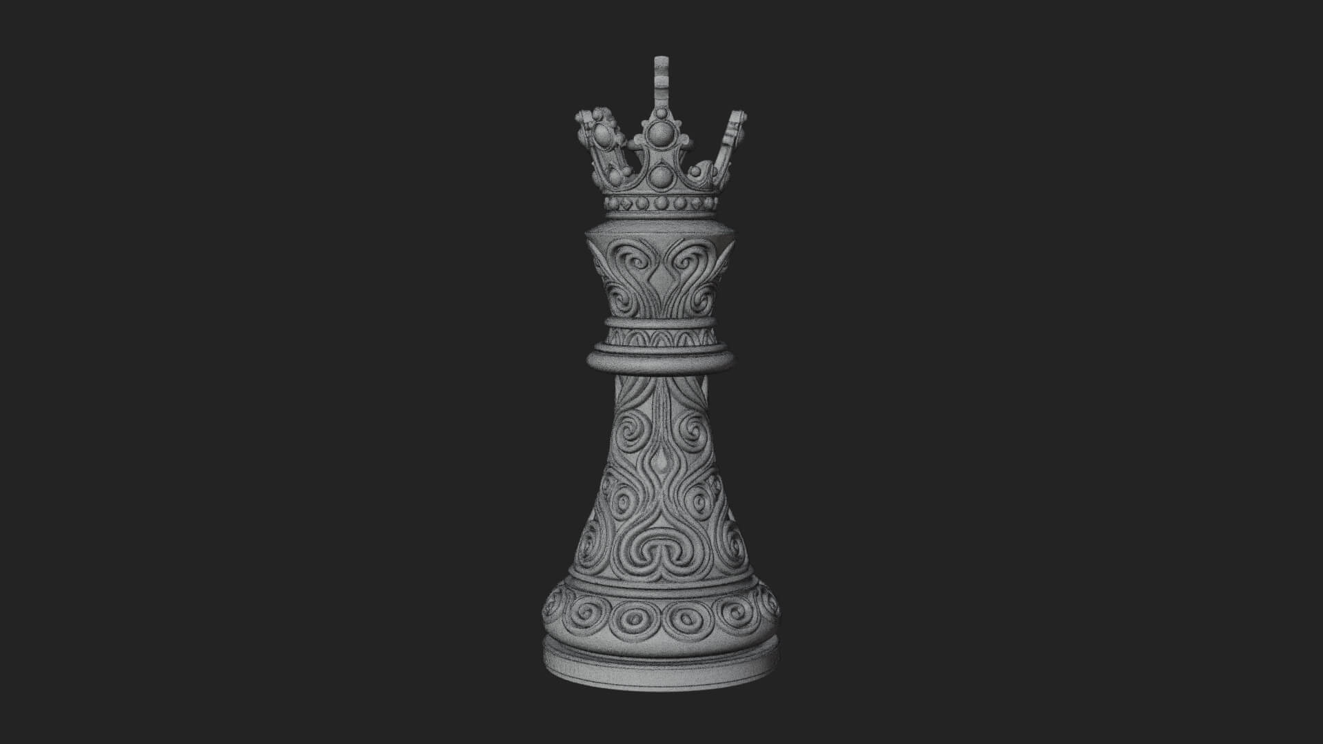 Ornate Chess Piece Statue Design 120 3D Print Model 3D Model