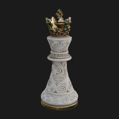 Ornate Chess Piece Statue Design 120 3D Print Model