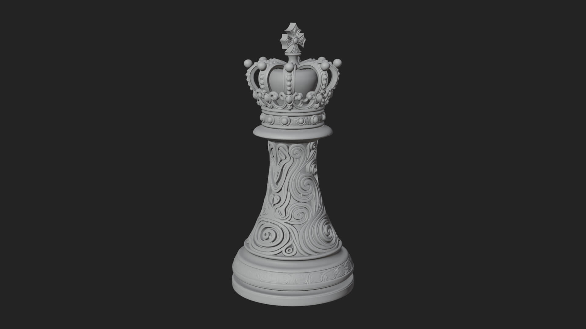 Ornate Chess Piece Statue Design 121 3D Print Model 3D Model