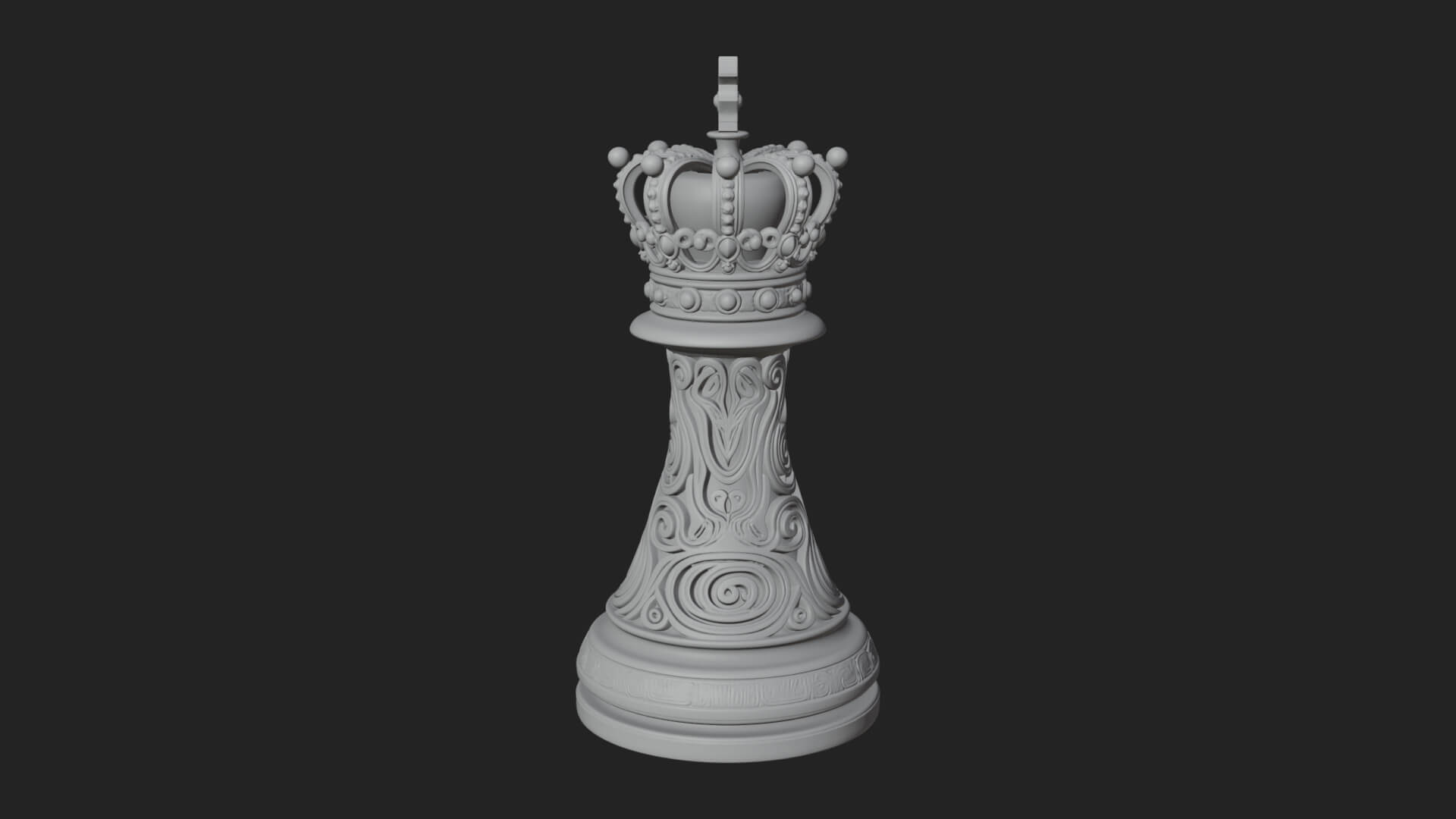 Ornate Chess Piece Statue Design 121 3D Print Model 3D Model