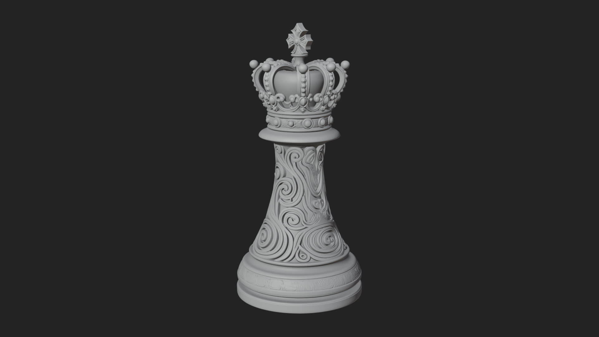 Ornate Chess Piece Statue Design 121 3D Print Model 3D Model