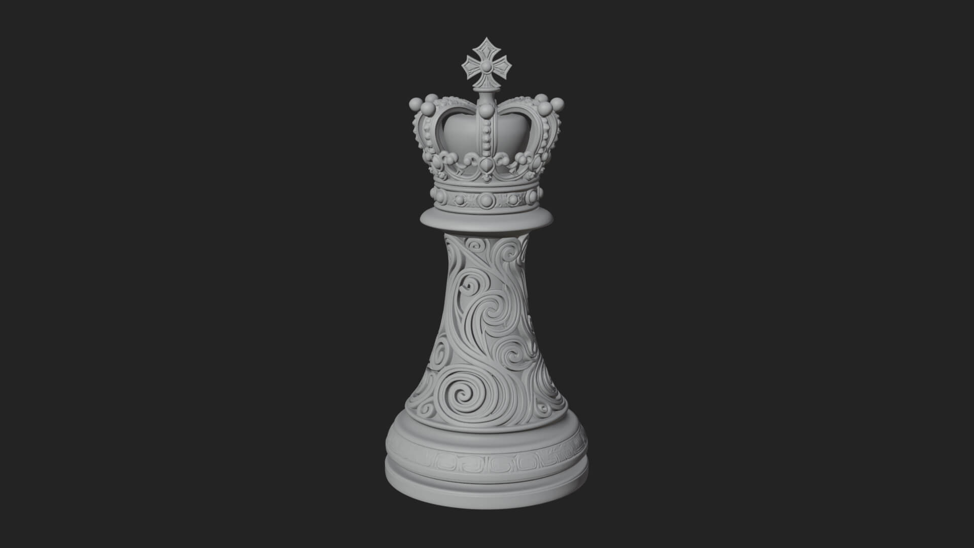 Ornate Chess Piece Statue Design 121 3D Print Model 3D Model