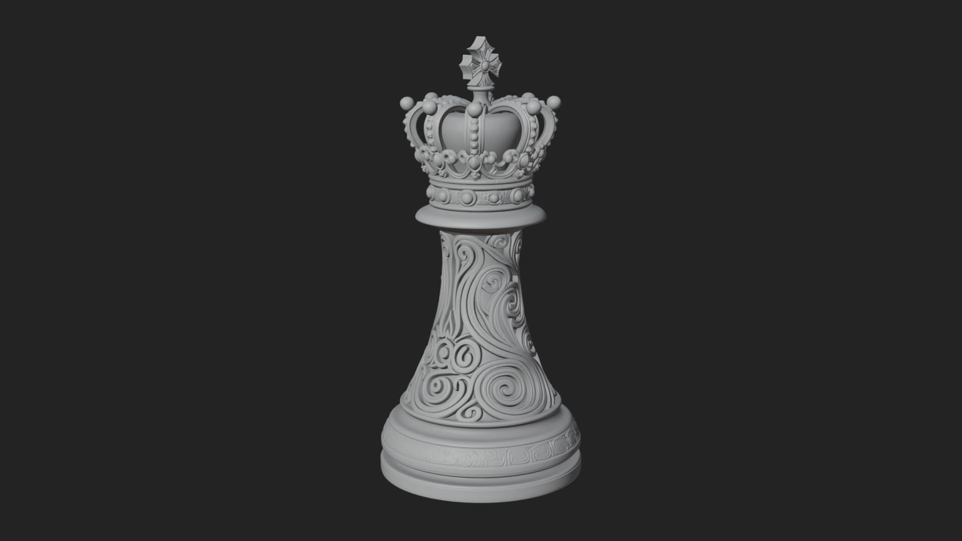 Ornate Chess Piece Statue Design 121 3D Print Model 3D Model