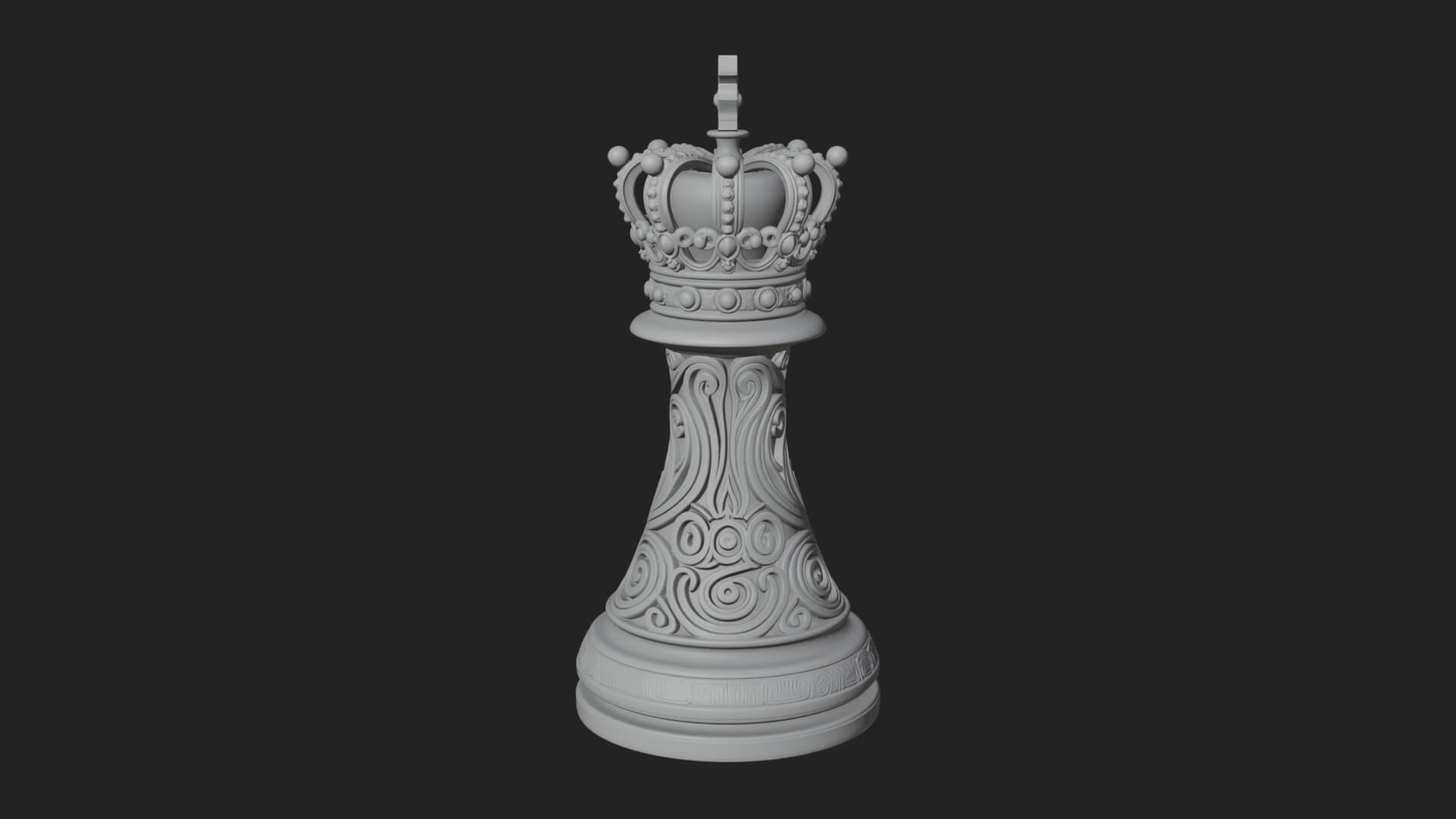 Ornate Chess Piece Statue Design 121 3D Print Model 3D Model