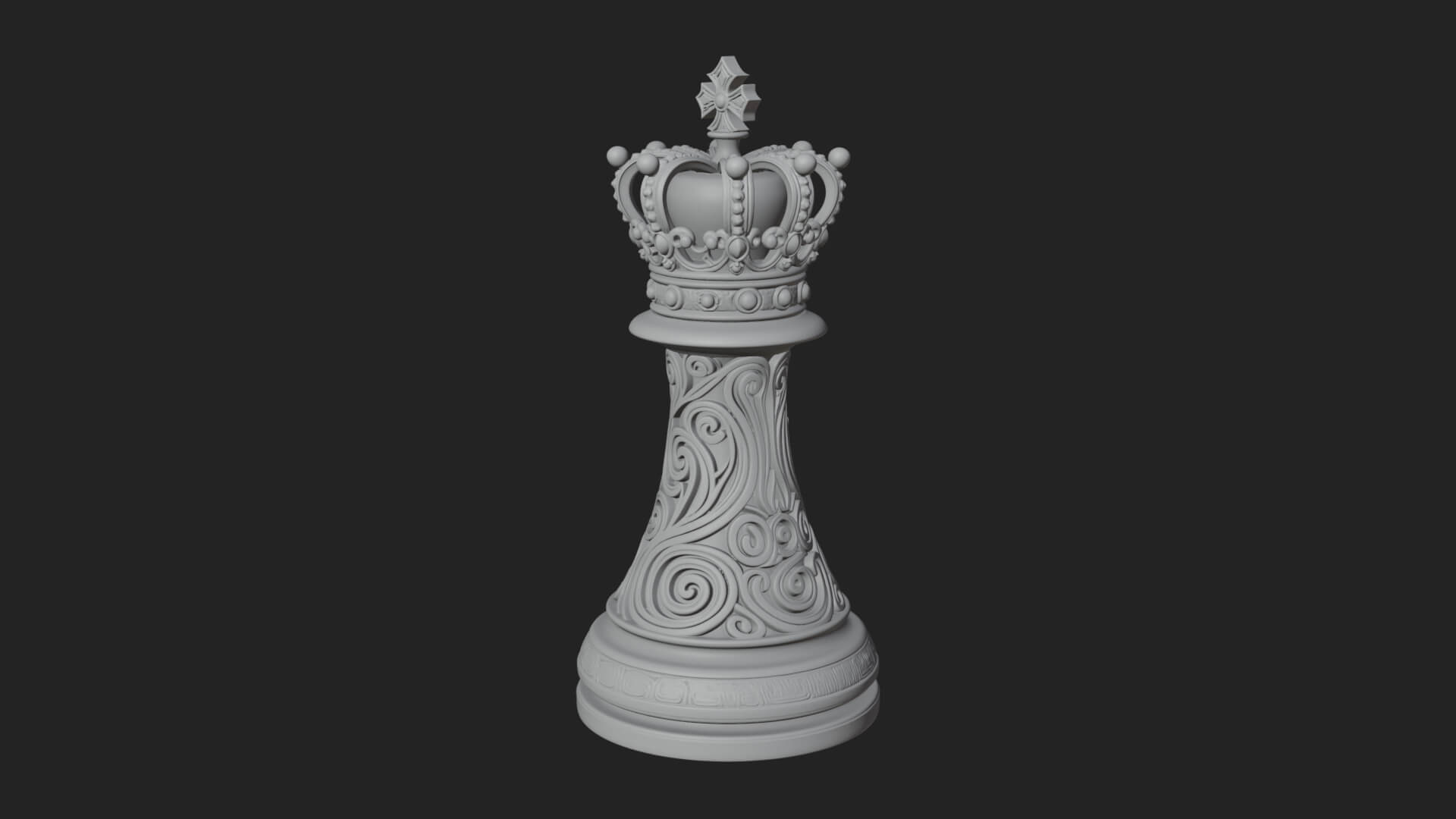 Ornate Chess Piece Statue Design 121 3D Print Model 3D Model