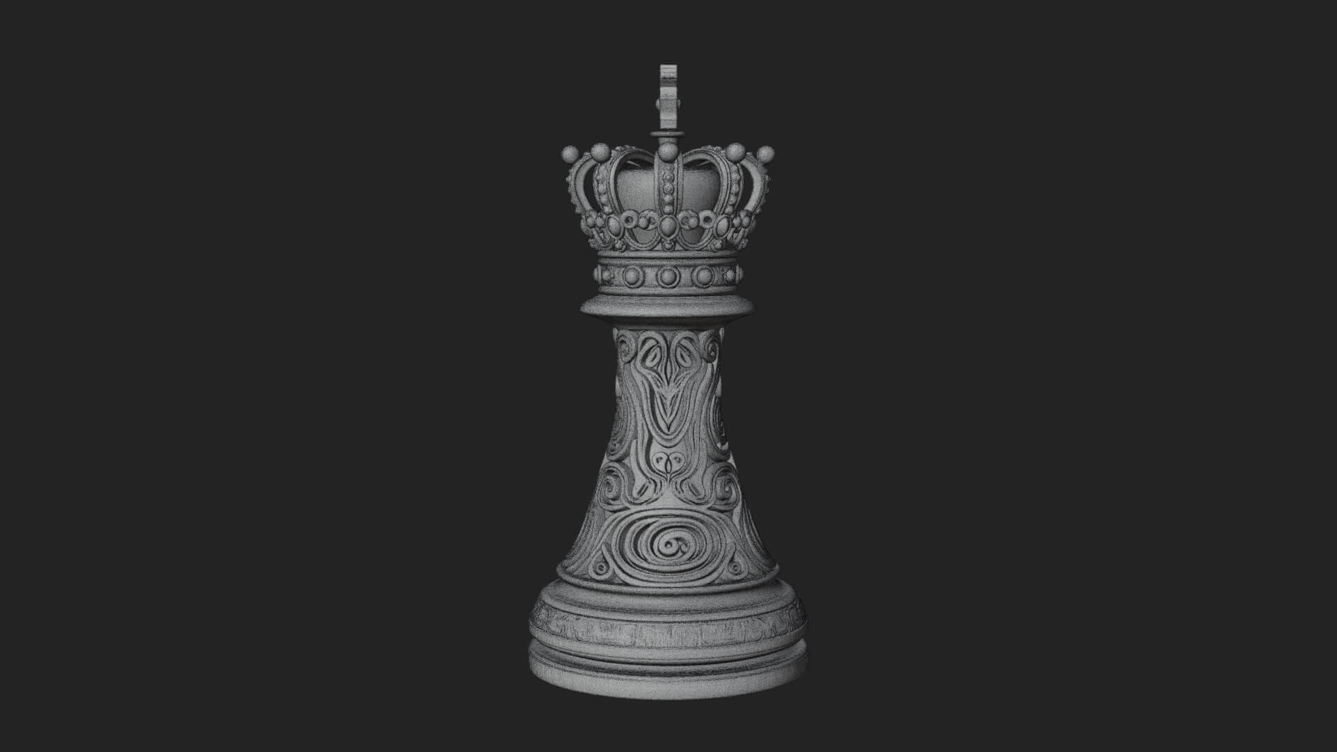 Ornate Chess Piece Statue Design 121 3D Print Model 3D Model
