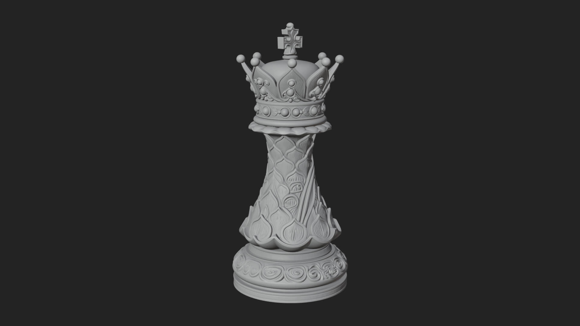 Ornate Chess Piece Statue Design 122 3D Print Model 3D Model