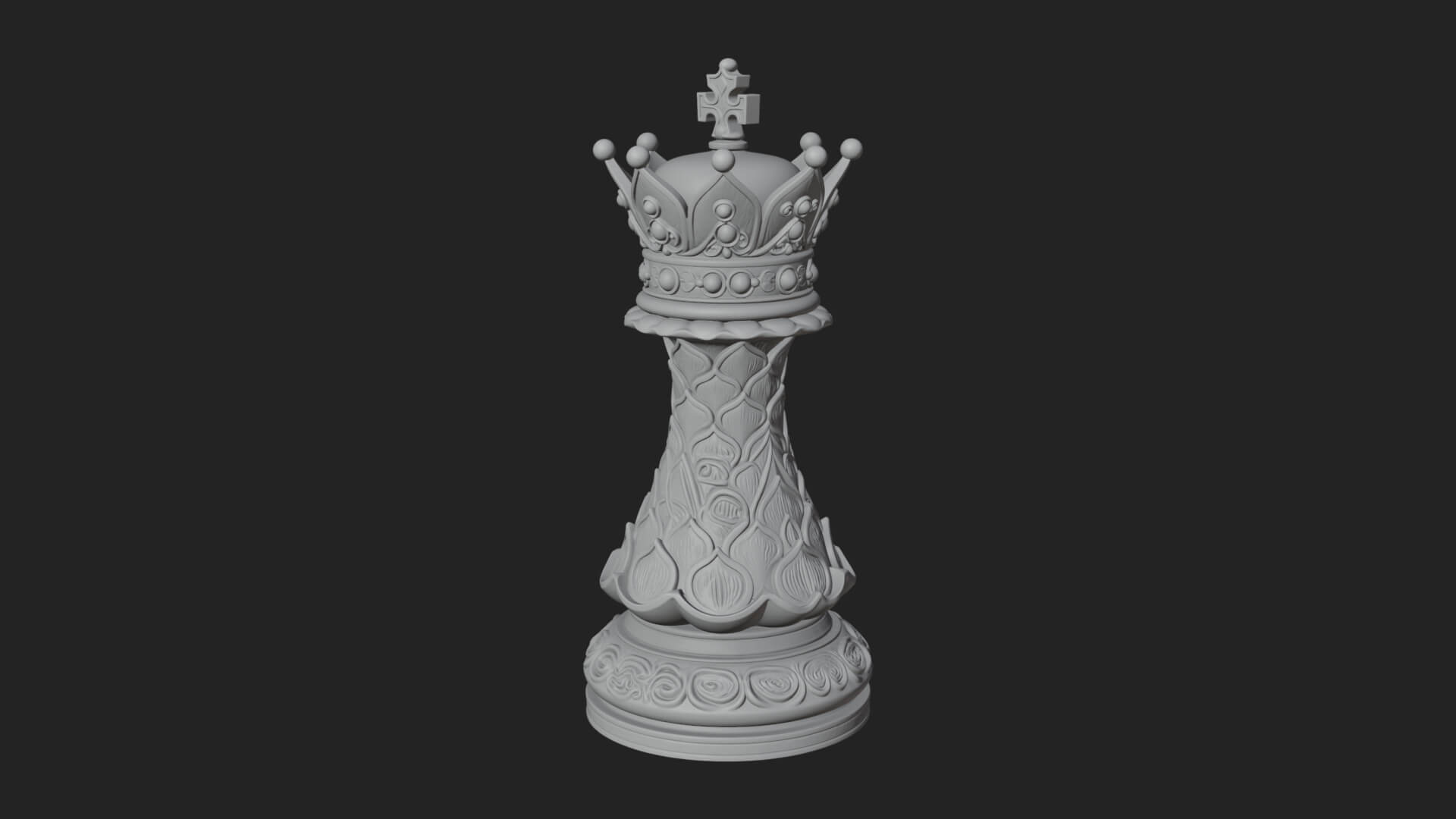 Ornate Chess Piece Statue Design 122 3D Print Model 3D Model
