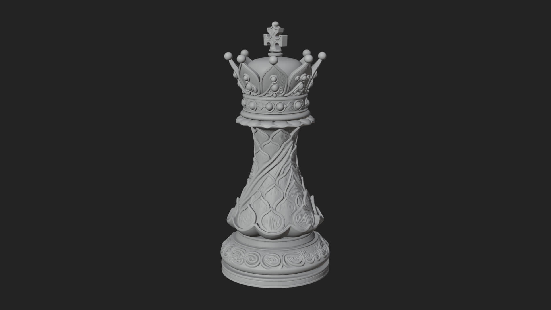 Ornate Chess Piece Statue Design 122 3D Print Model 3D Model