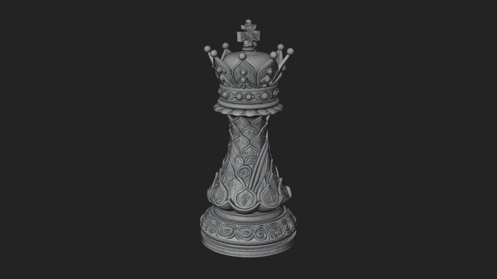 Ornate Chess Piece Statue Design 122 3D Print Model 3D Model