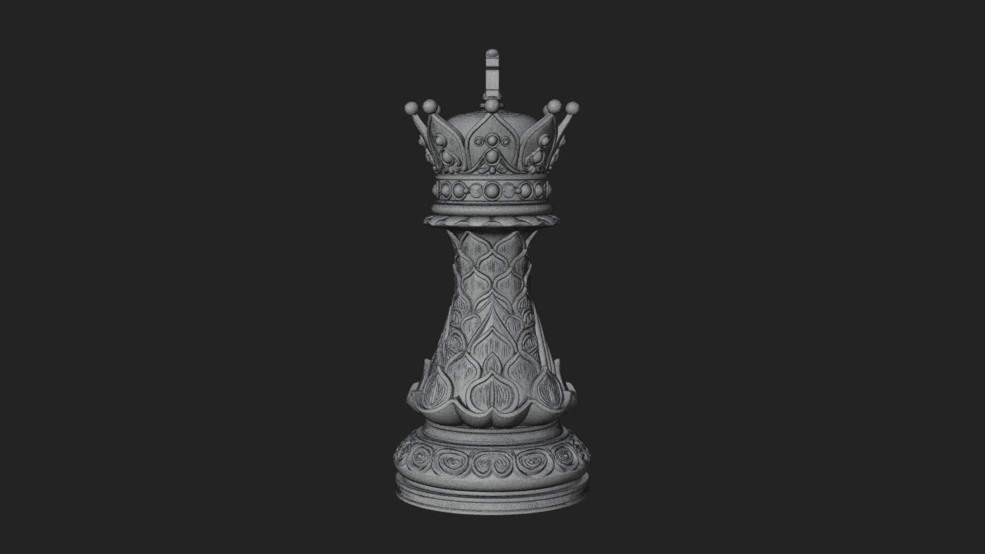 Ornate Chess Piece Statue Design 122 3D Print Model 3D Model