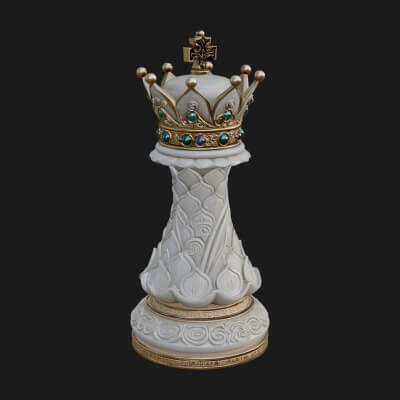 Ornate Chess Piece Statue Design 122 3D Print Model