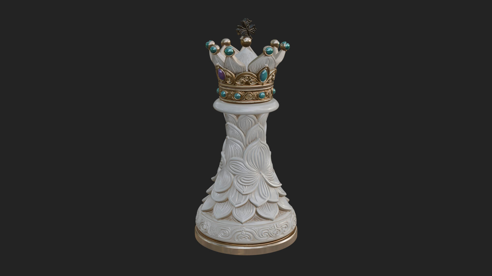 Ornate Chess Piece Statue Design 123 3D Print Model 3D Model