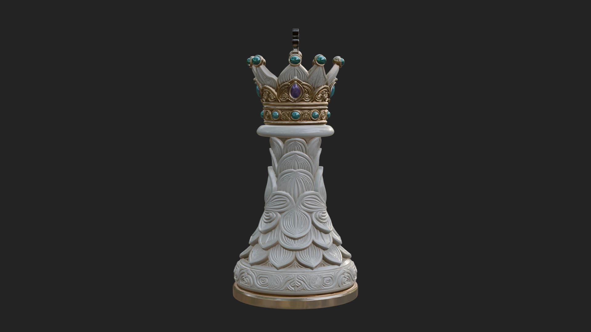 Ornate Chess Piece Statue Design 123 3D Print Model 3D Model