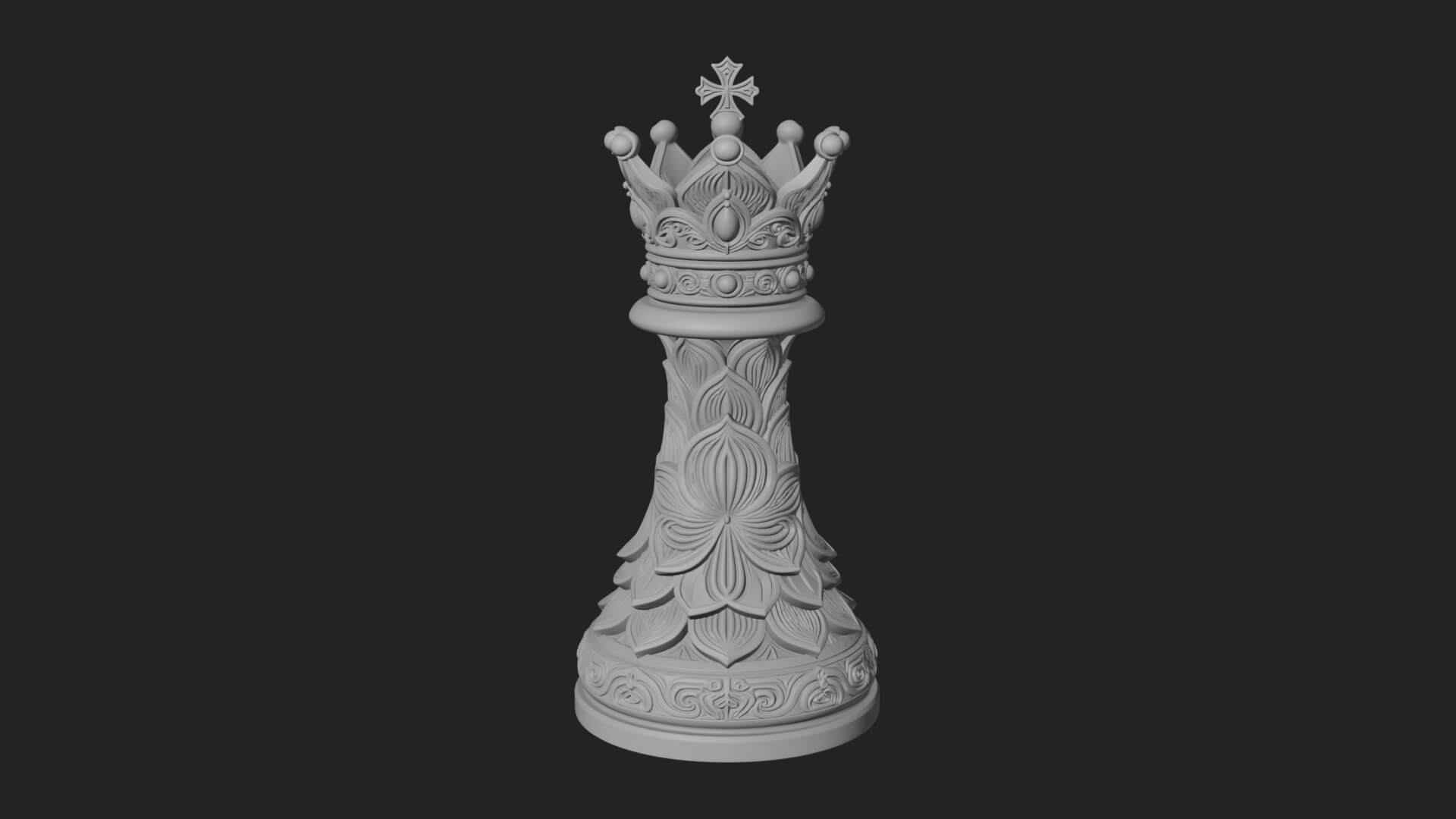 Ornate Chess Piece Statue Design 123 3D Print Model 3D Model