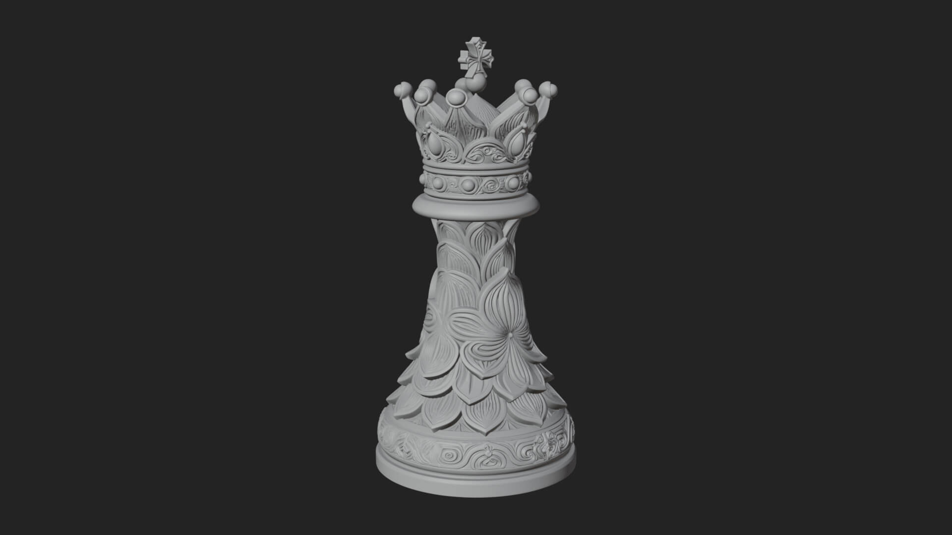 Ornate Chess Piece Statue Design 123 3D Print Model 3D Model