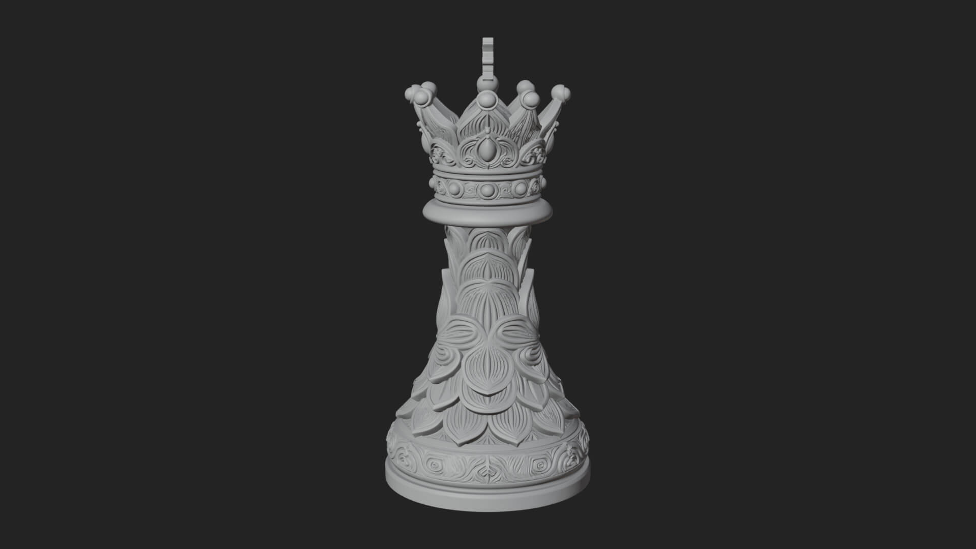 Ornate Chess Piece Statue Design 123 3D Print Model 3D Model