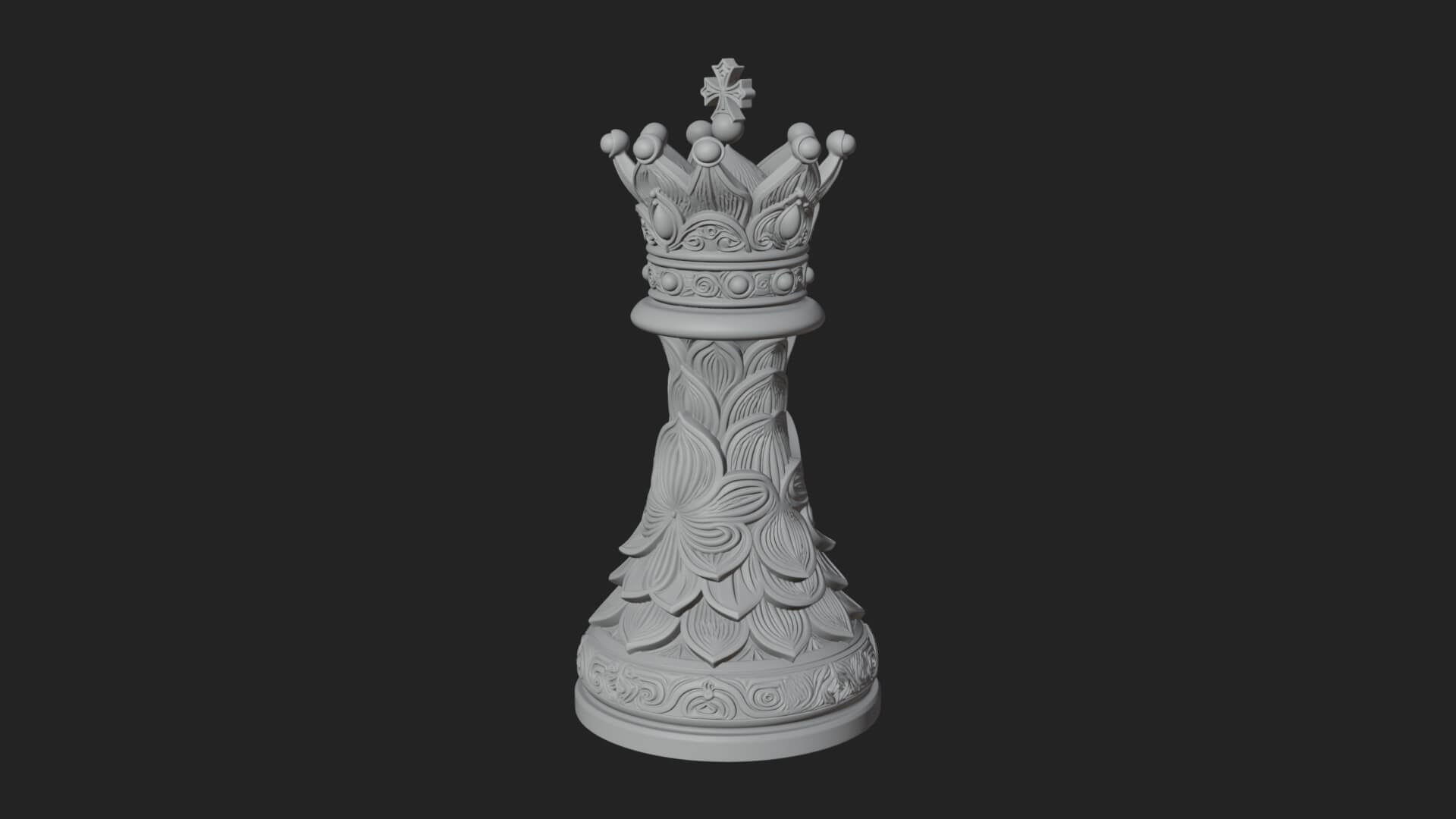 Ornate Chess Piece Statue Design 123 3D Print Model 3D Model