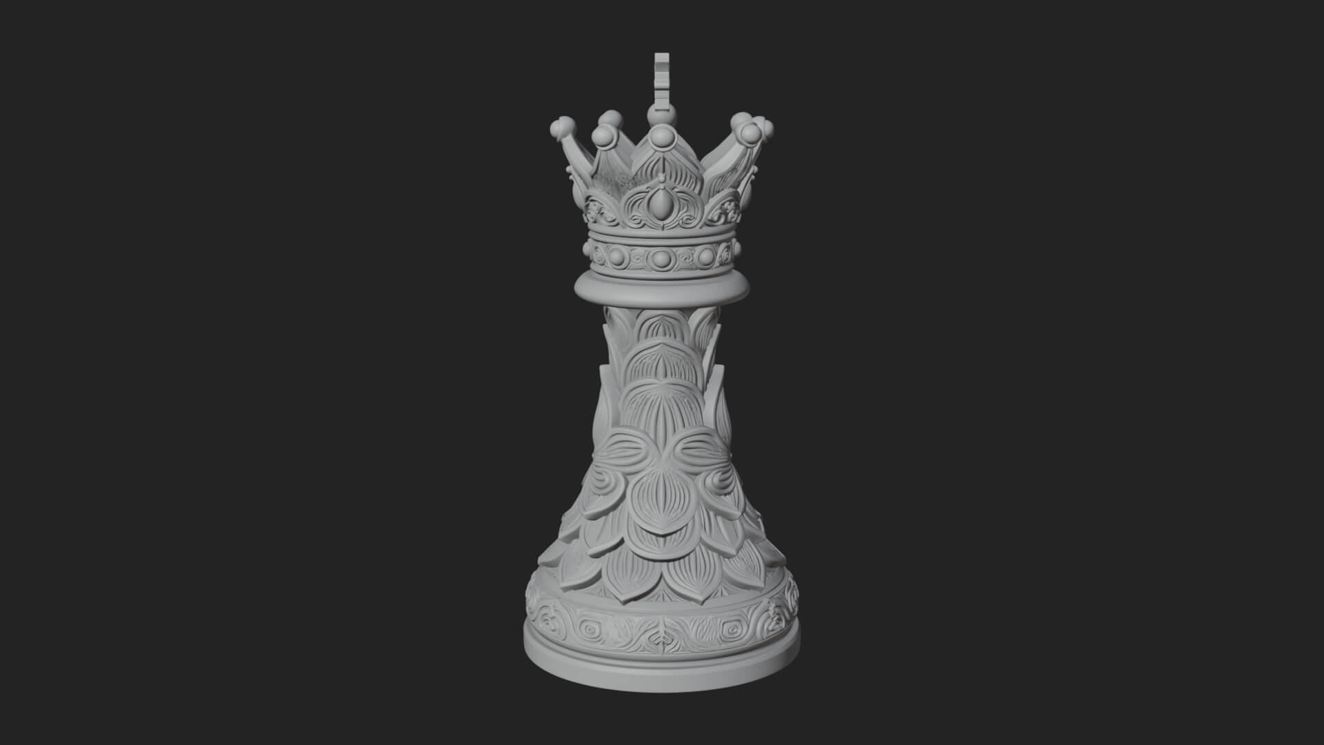 Ornate Chess Piece Statue Design 123 3D Print Model 3D Model