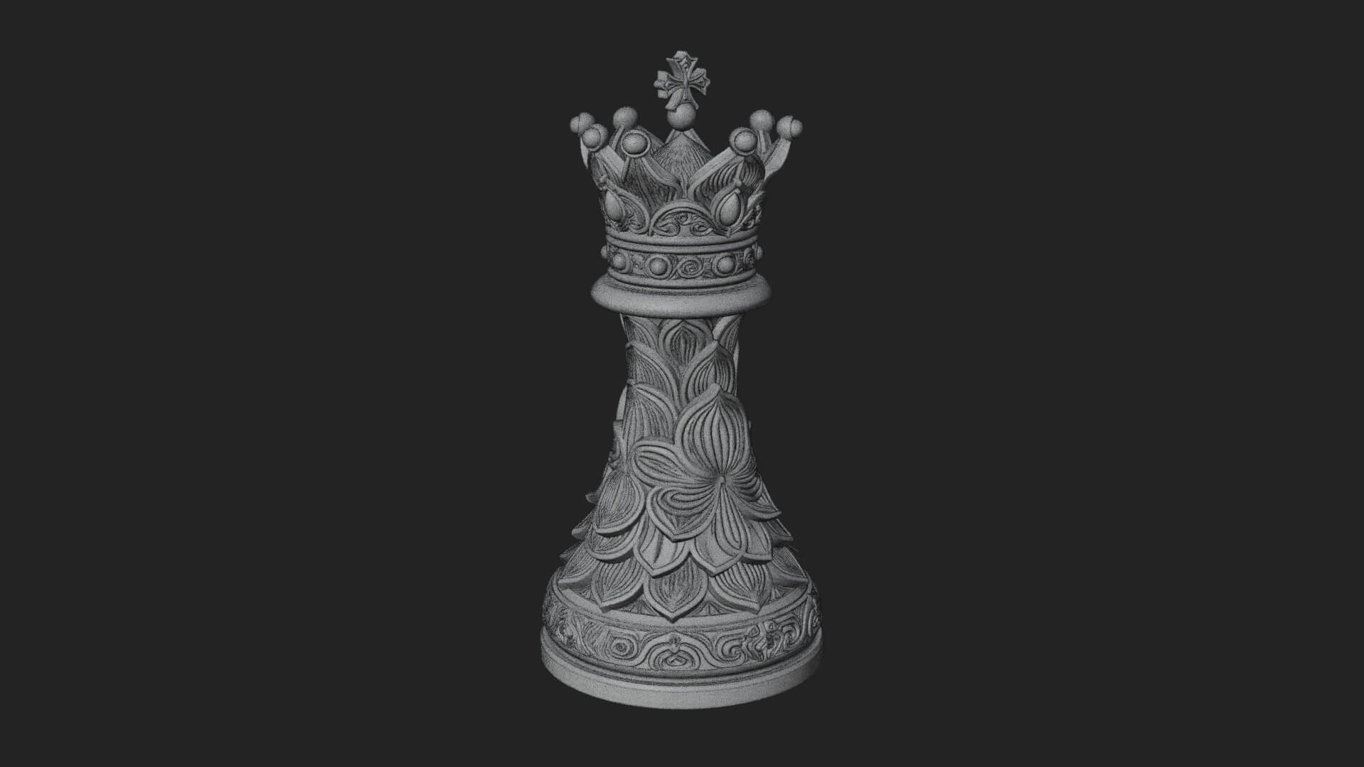Ornate Chess Piece Statue Design 123 3D Print Model 3D Model