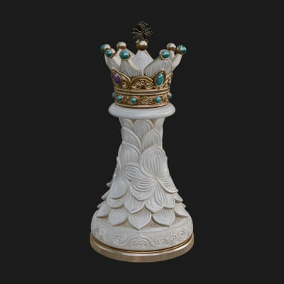 Ornate Chess Piece Statue Design 123 3D Print Model