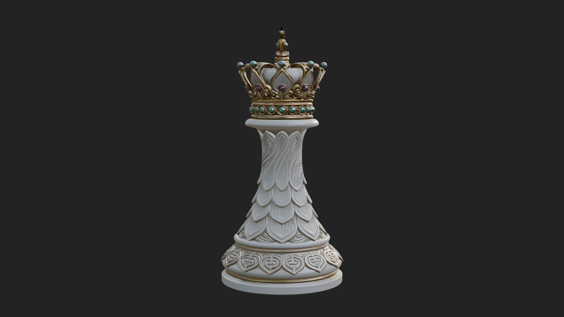 Ornate Chess Piece Statue Design 124 3D Print Model 3D Model