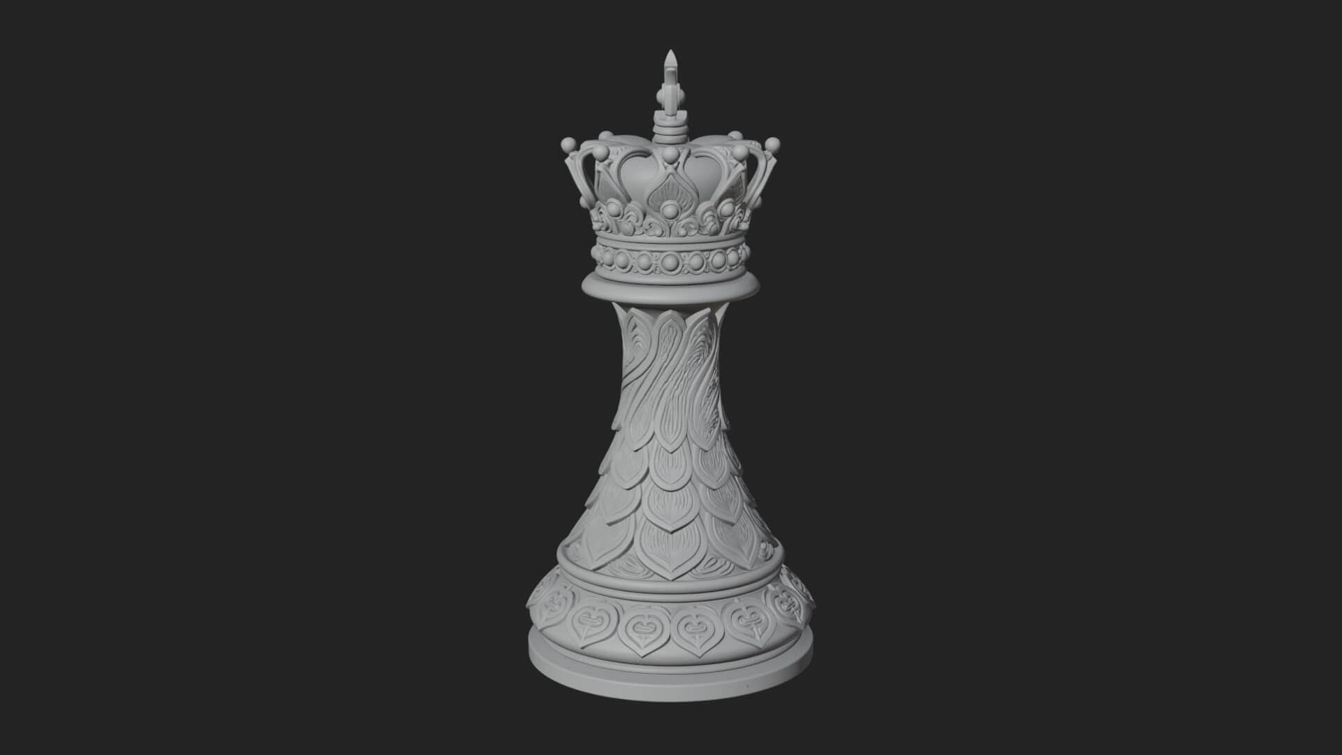 Ornate Chess Piece Statue Design 124 3D Print Model 3D Model