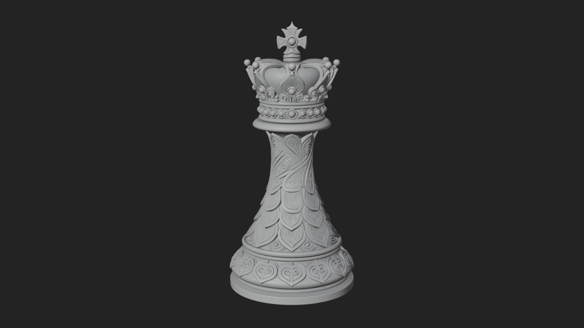 Ornate Chess Piece Statue Design 124 3D Print Model 3D Model